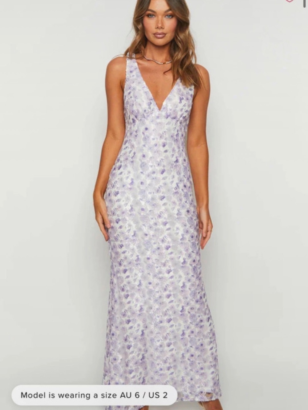 Beginning Boutique Lavender Floral Racerback Maxi Dress - Picture 4 of 4